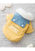 Cotton-Padded Coat with Denim Collar